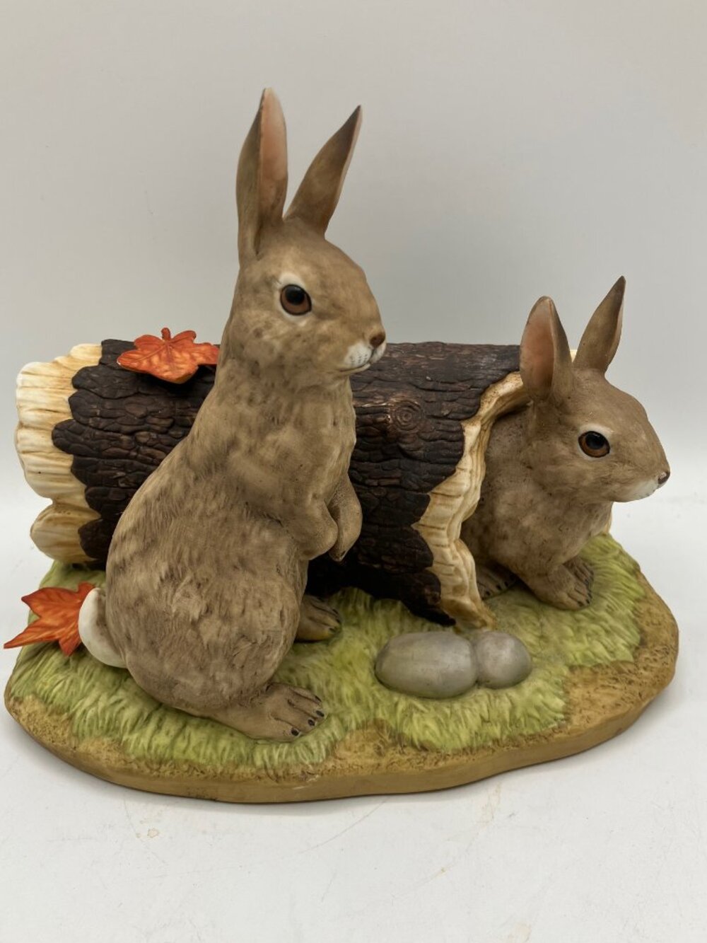 Vintage Porcelain Rabbits Figurine "Rabbit by Stefani" Made in Japan 6.5"H x 7"L
